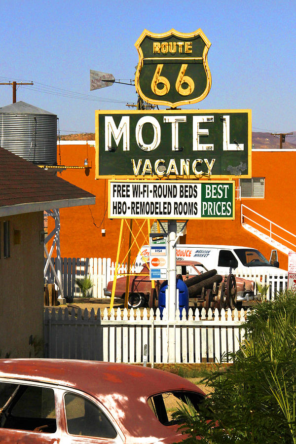 Barstow Photograph - Route 66 Motel - Barstow by Mike McGlothlen