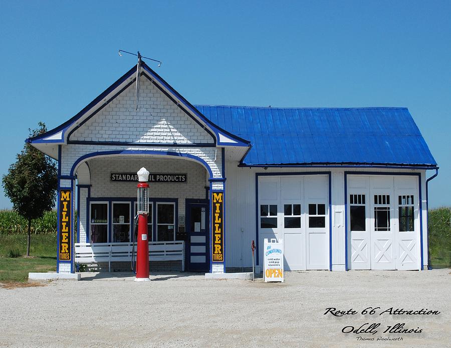 Tool Photograph - Route 66 Odell IL Gas Station 01 by Thomas Woolworth