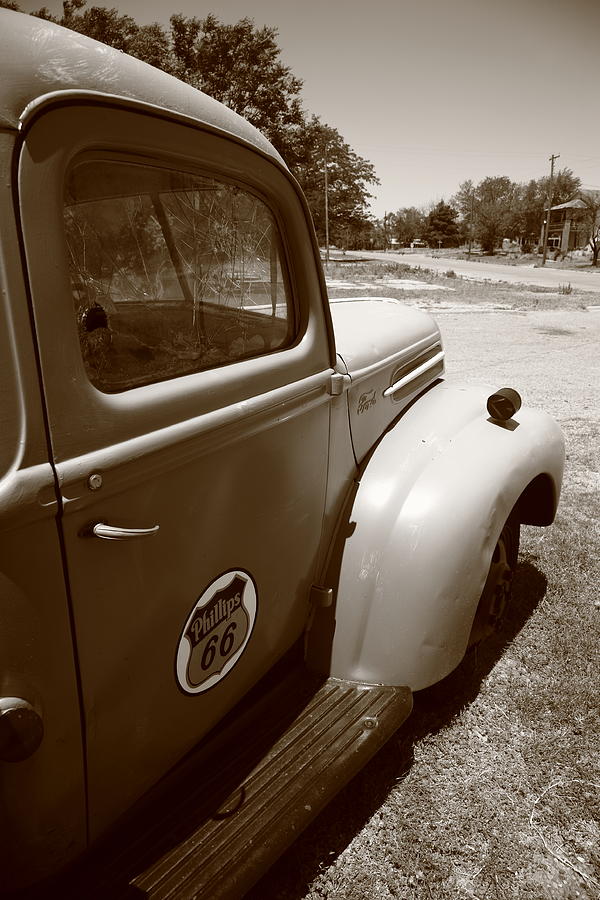 Route 66 - Pickup Truck 2012 Sepia Photograph by Frank Romeo - Pixels