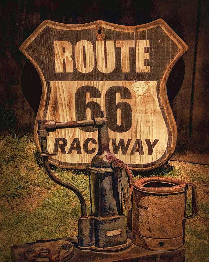 Vintage Photograph - Route 66 Raceway by Priscilla Burgers