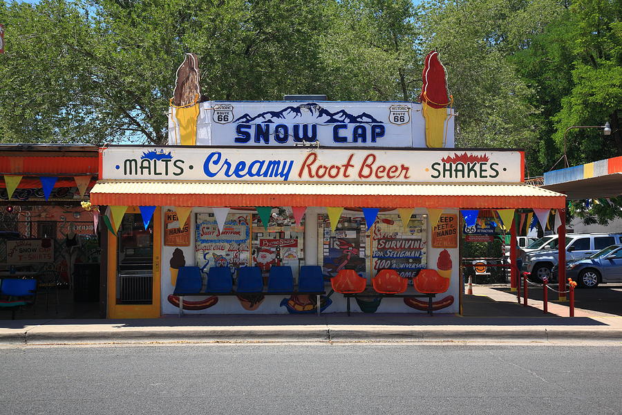 Route 66 - Snow Cap Drive-In 2012 Photograph by Frank Romeo