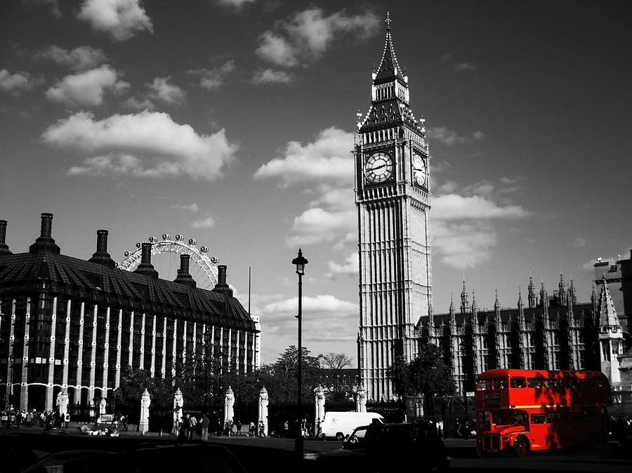 Routemaster Bus on Black and white background Photograph by Chris Day