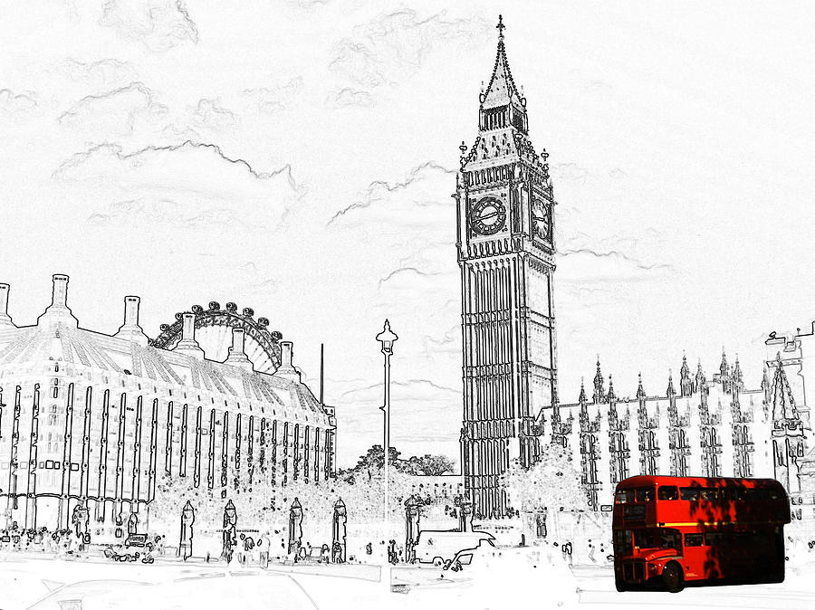 Routmaster Bus and Big Ben Photograph by Chris Day