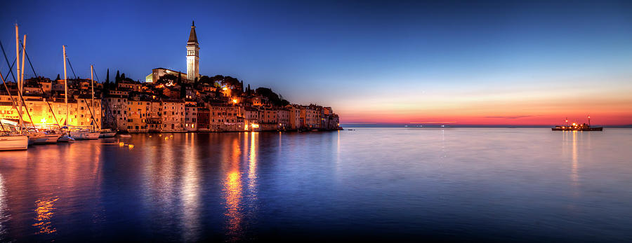 Rovinj Blue Hour Sunset  Istria, Croatia Photograph by Copyright Nielskristian Photography