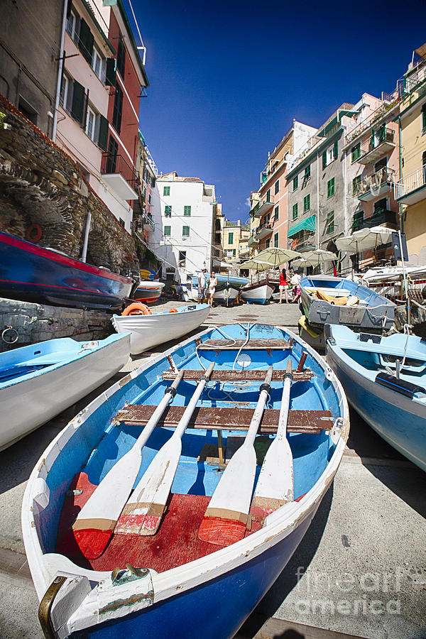 Cinque Terre National Park Photograph - Row Boats of Riomaggiore by George Oze