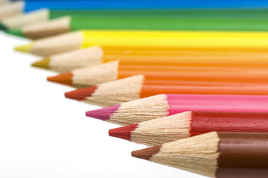 Crayon Photograph - Row Of Colored Pencils by Donald  Erickson