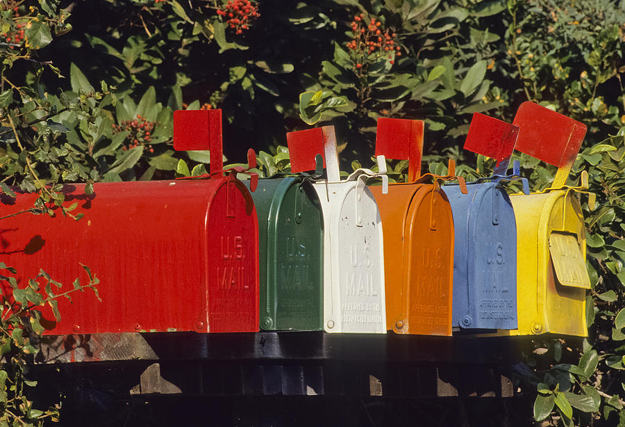 Row Of Colorful Mailboxes Photograph by David Litschel
