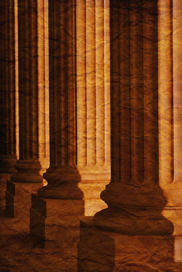 Greek Photograph - Row Of Large Columns by Don Hammond