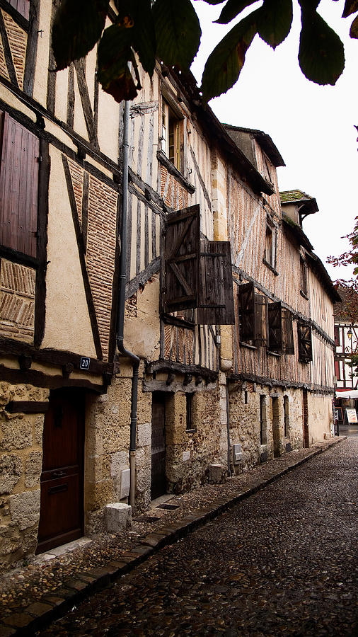 Row of Medieval Houses in Bergerac Photograph by Weston Westmoreland