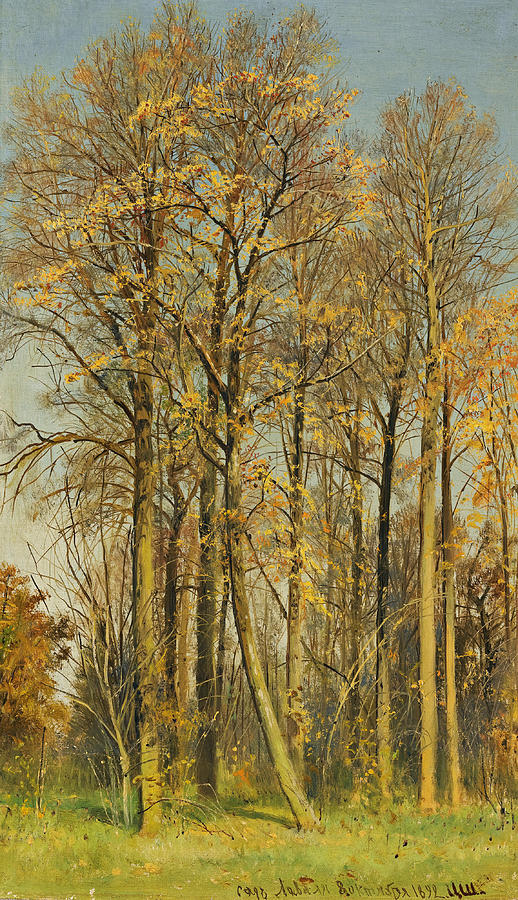 Ivan Shishkin Painting - Rowan trees in autumn by Ivan Shishkin