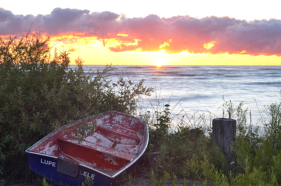 Rowboat at Sunrise Photograph by Steve Somerville