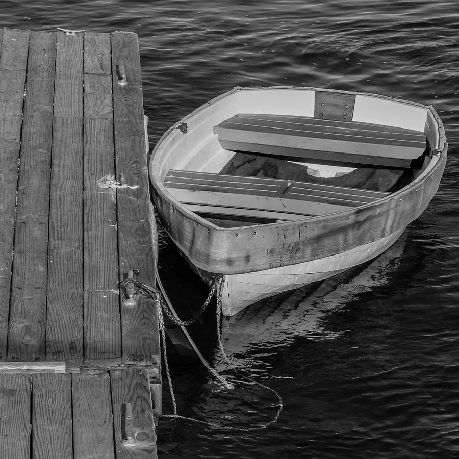 Rowboat - Black and White Photograph by Kirkodd Photography Of New England