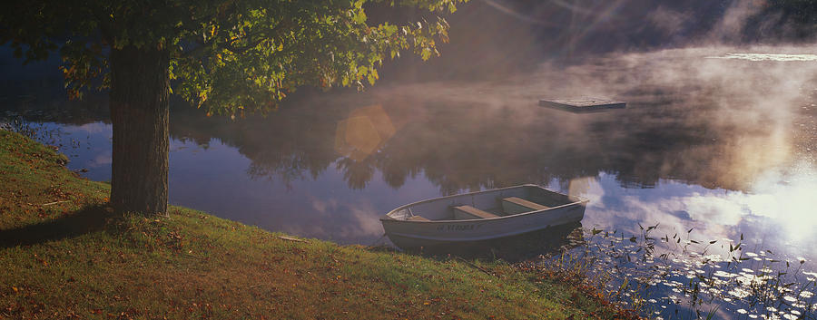 Fall Photograph - Rowboat Lake Nh by Panoramic Images