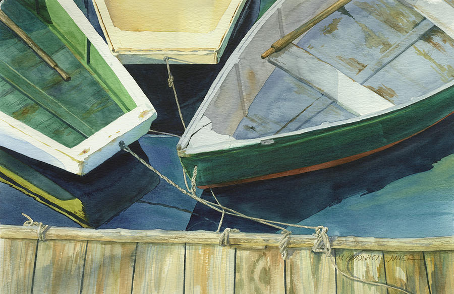 Rowboat Trinity II Painting by Marguerite Chadwick-Juner