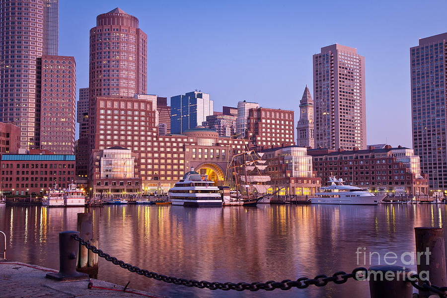 Boston Photograph - Rowes Wharf Dawn by Susan Cole Kelly