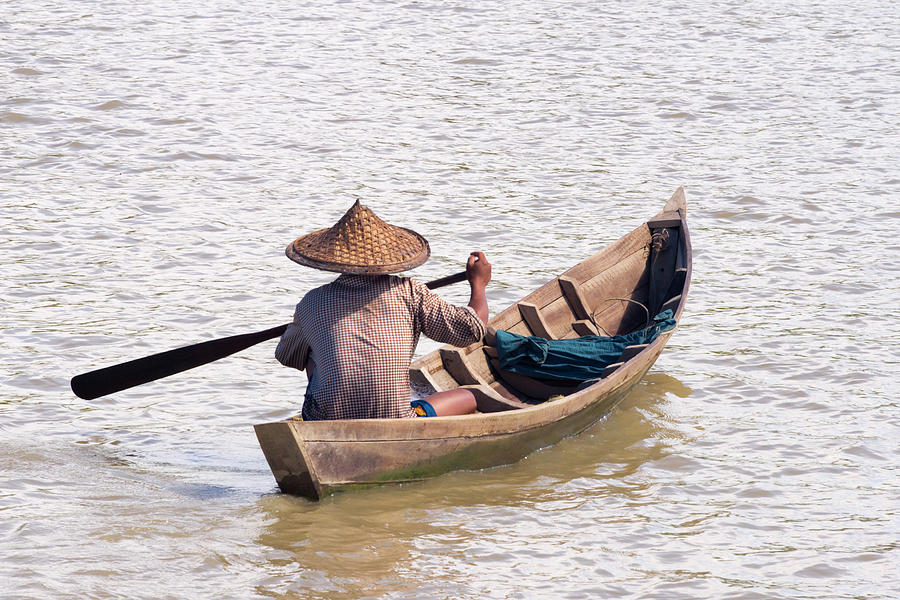 Rowing Boat On The Kaladan River Photograph by Keren Su Fine Art