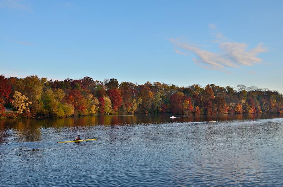 Rowing on Lake Carnegie Photograph by Steven Richman