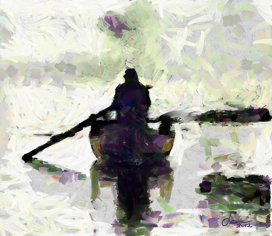 Boat Digital Art - Rowing by Vincent DiNovici