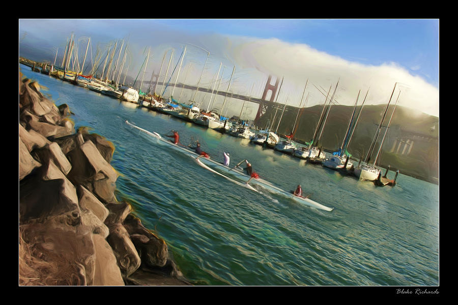 Rowing To The Golden Gate Bridge Photograph by Blake Richards
