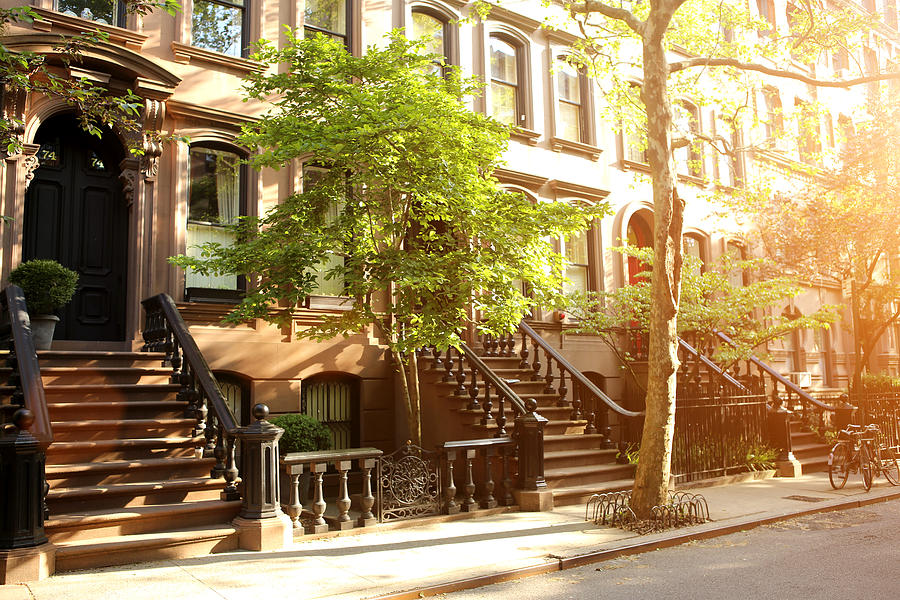 Rows of beautiful brownstones in New York City Photograph by Busà Photography