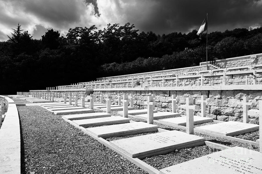 rows of graves at The Polish Cemetery at Monte cassino Photograph by Peter Noyce