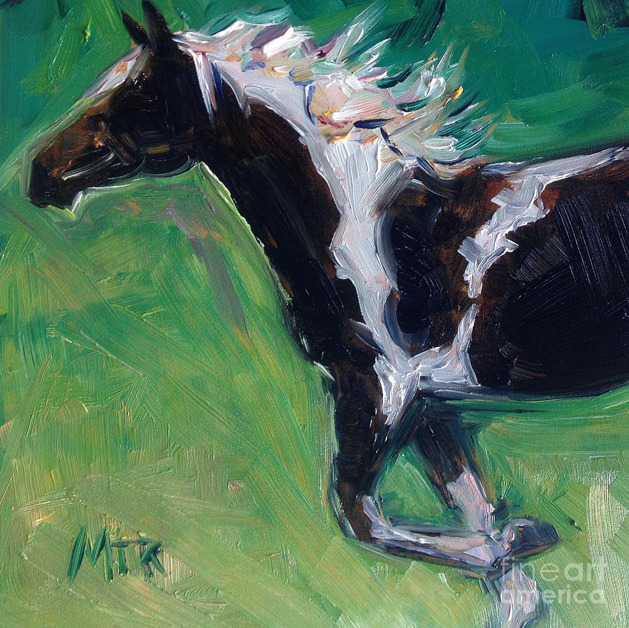Paint Horse Oil Painting Roxy Painting by Maria Reichert