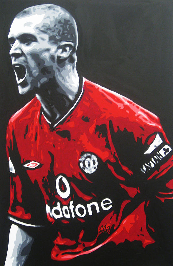 Soccer Painting - Roy Keane - Manchester United FC by Geo Thomson
