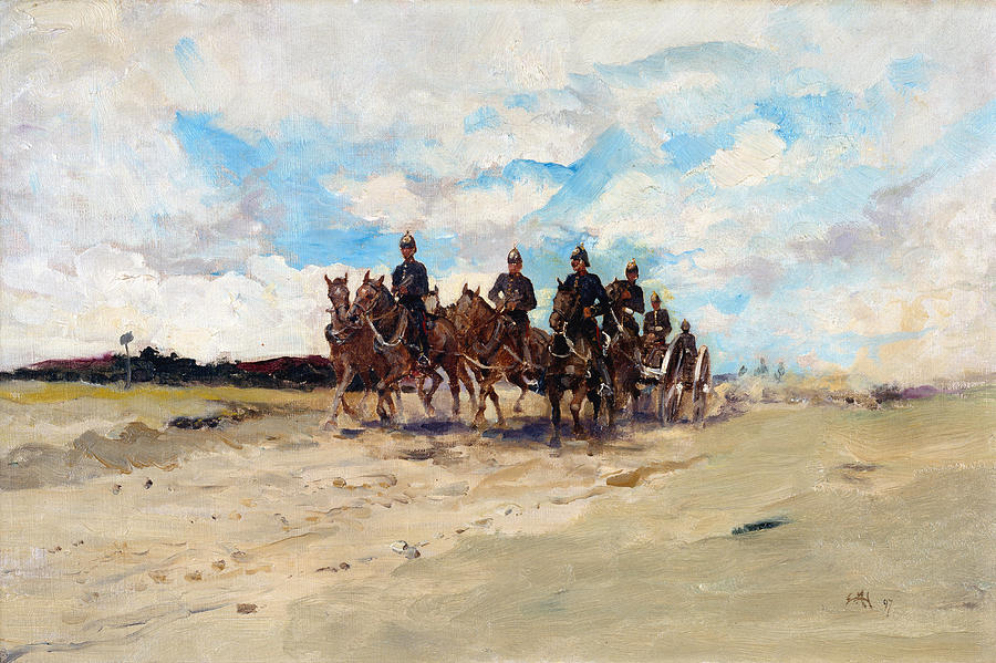 Horse Painting - Royal Artillery, A Field Gun Team by Edward Matthew Hale