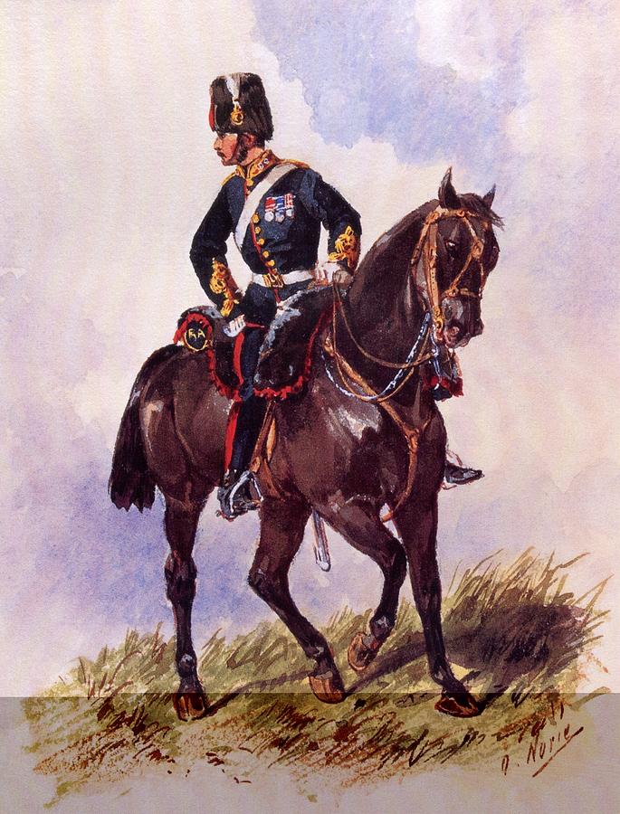 Horse Painting - Royal Artillery Officer  by Norie Orlando