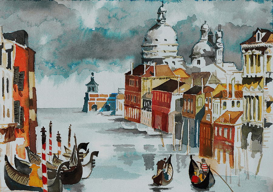 Grand Canal Venice  Italy Painting by Val Byrne