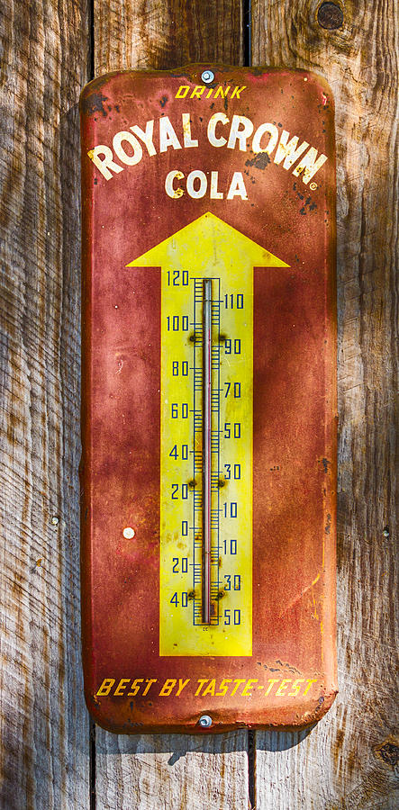 Sign Photograph - Royal Crown Barn Thermometer by Carolyn Marshall