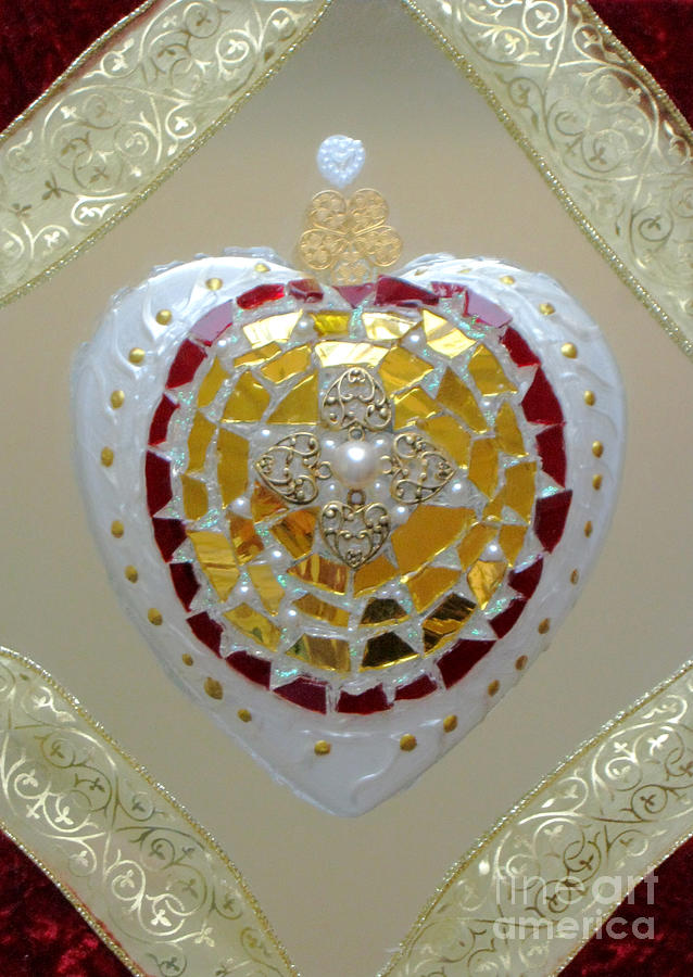 Royal heart Glass Art by Heidi Sieber