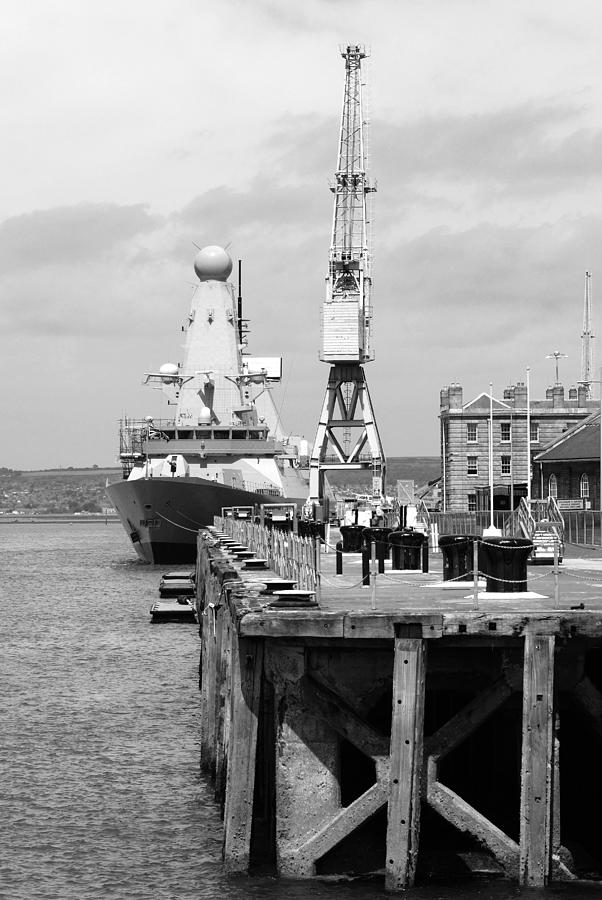 Royal Navy Docks and HMS Defender Photograph by Hazy Apple
