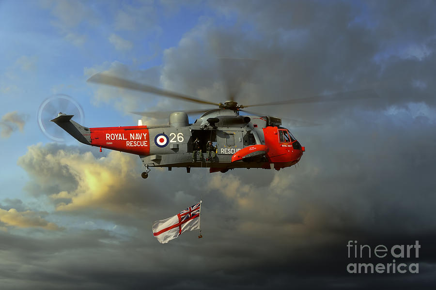 Helicopter Photograph - Royal Navy Search and Rescue End of an Era by Steve H Clark Photography