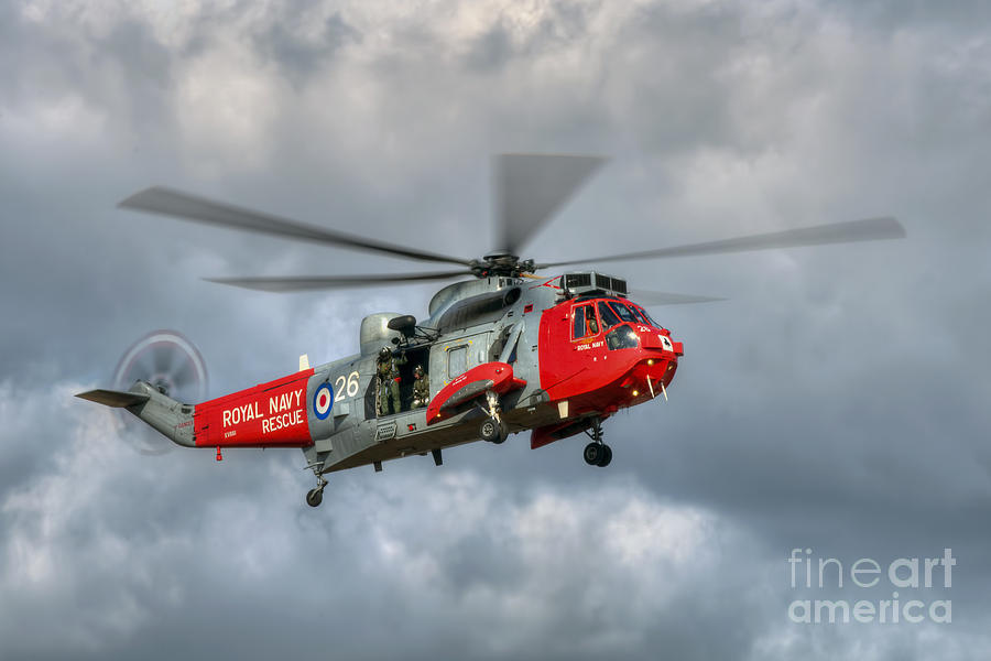 Helicopter Photograph - Royal Navy Search and Rescue Sea King Helicopter by Steve H Clark Photography