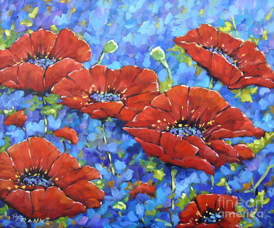 Royal Poppies by Prankearts Painting by Richard T Pranke