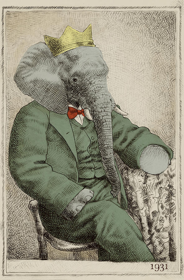 Elephant Drawing - Royal Portrait by Eric Fan Elephant Drawing - Royal Portrait by Eric Fan
