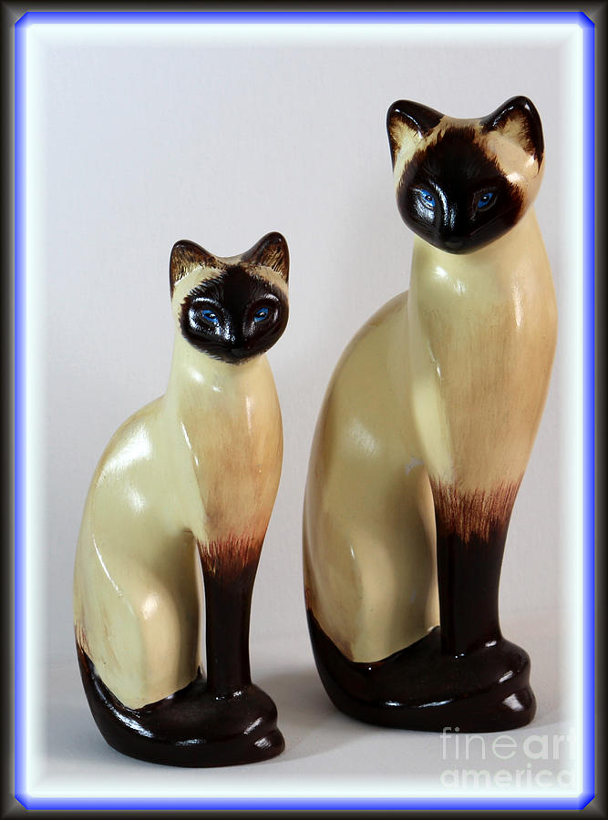 Cat Photograph - Royal Siamese - Ceramic Cats by Barbara A Griffin