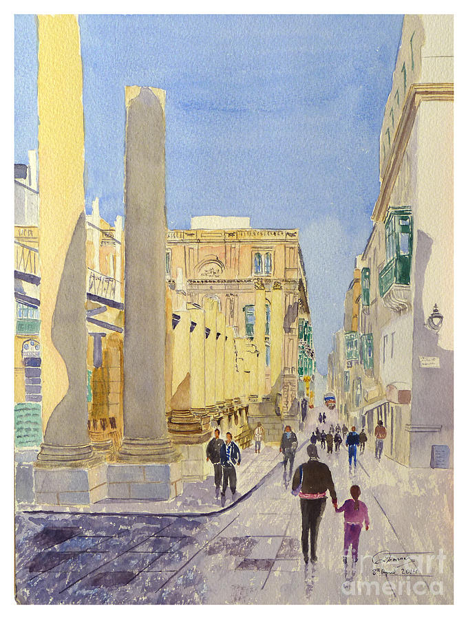 Royal Theatre Square Painting by Godwin Cassar