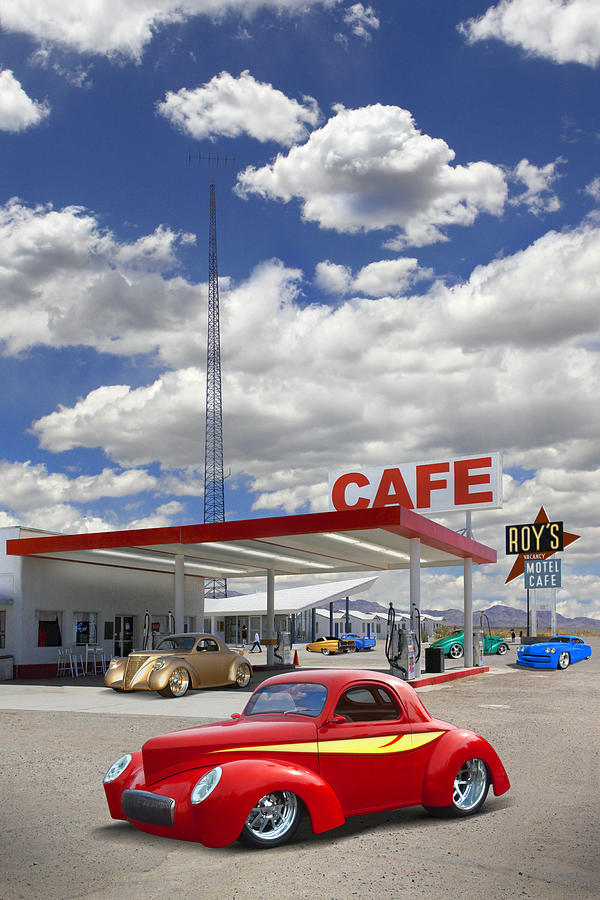 Sign Photograph - Roys Gas Station - Route 66 by Mike McGlothlen