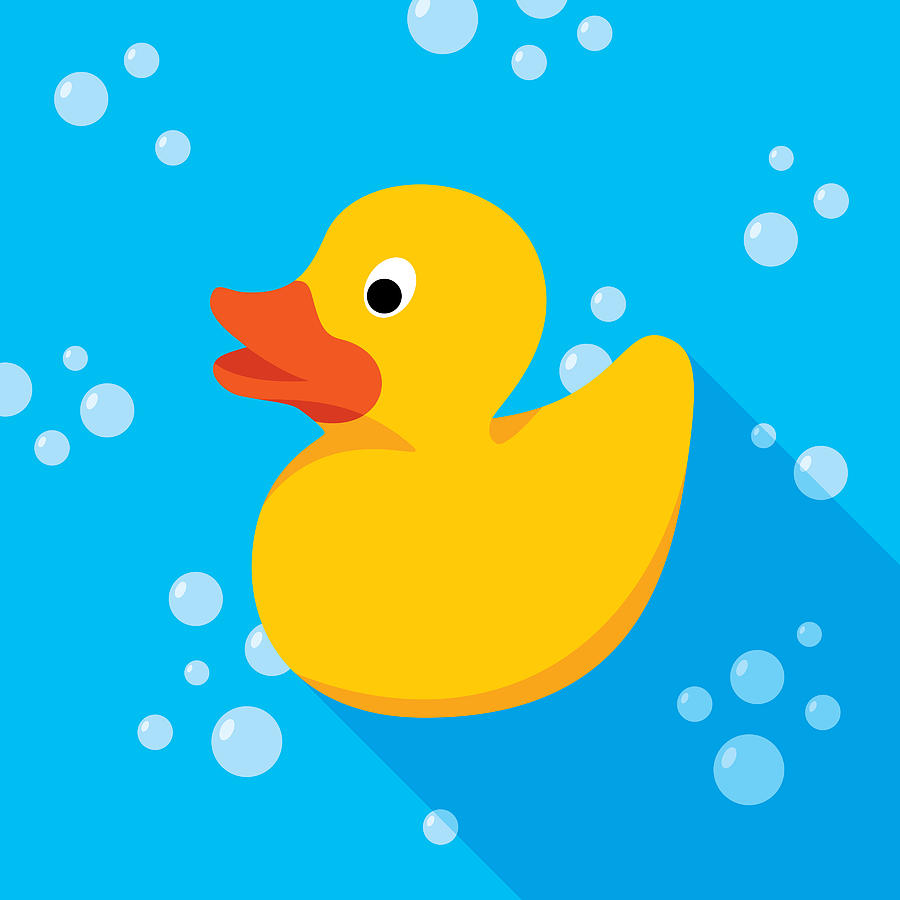 Rubber Duck Icon Flat Drawing by JakeOlimb