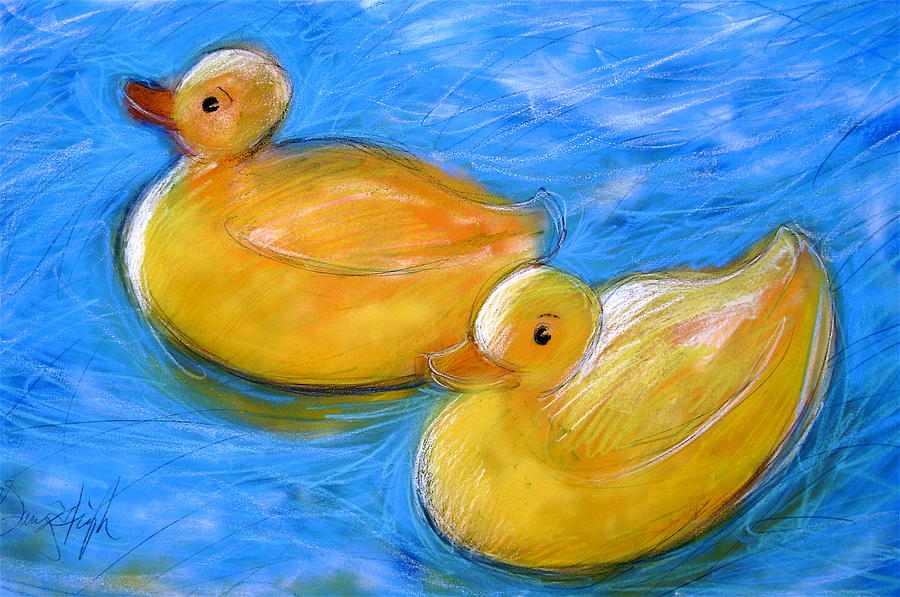 Rubber Ducks in A Tub Mixed Media by Gerry High