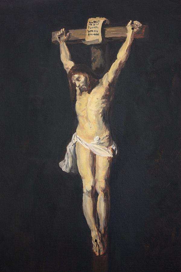 Rubens Solitary Crucified Christ Painting by Rachel Bochnia
