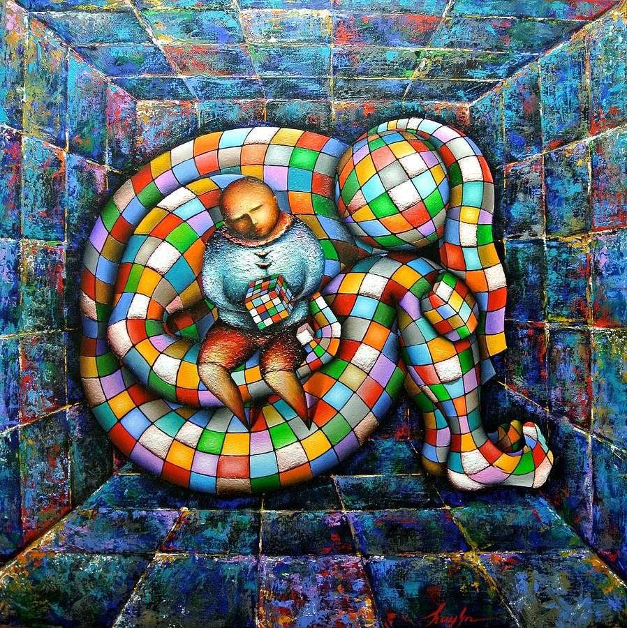 Rubik S Cube Painting By Hayk Matsakyan