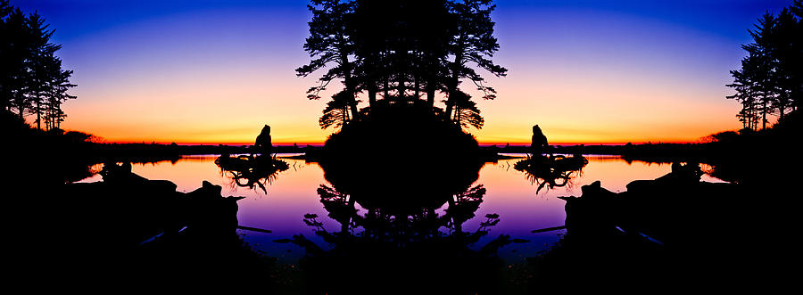 Olympic National Park Photograph - Ruby Beach Twilight Mirror Panorama by Tim Rayburn