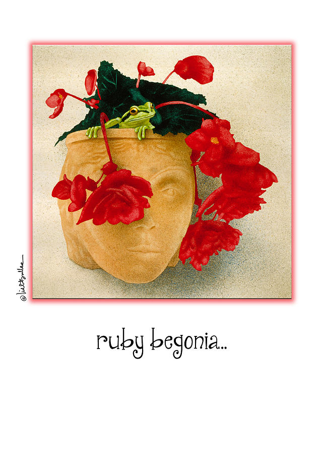 Frog Painting - Ruby Begonia... by Will Bullas
