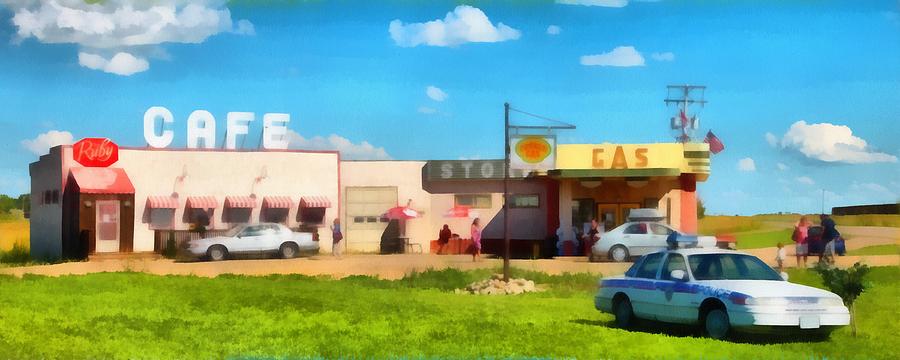 Gas Photograph - Ruby Cafe Corner Gas by Mick Flynn Gas Photograph - Ruby Cafe Corner Gas by Mick Flynn