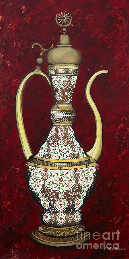 Abstract Painting - Ruby Ottoman Ewer by Carol Bostan
