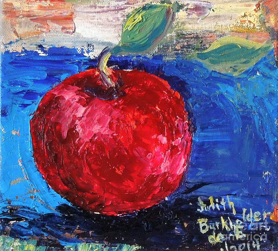 Ruby Red Apple - SOLD Painting by Judith Espinoza
