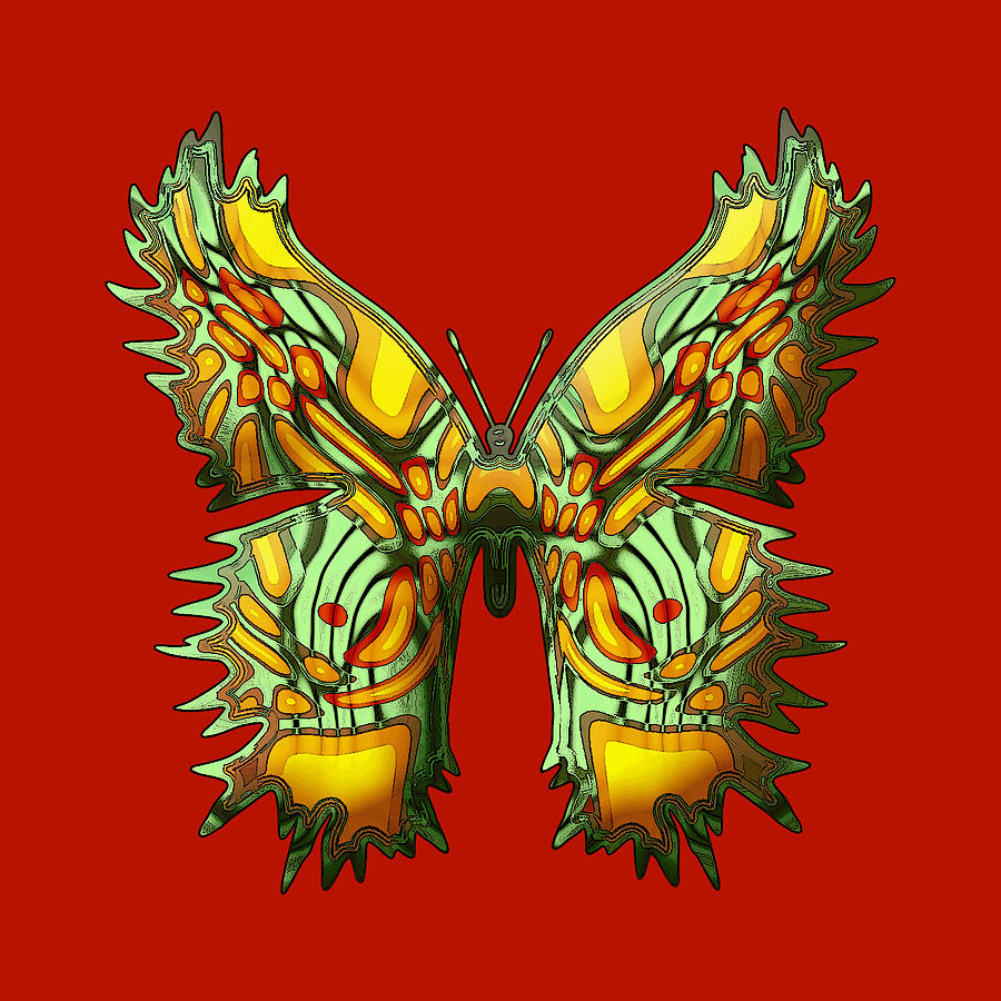 Rubyfly Butterfly Digital Art by Deborah Runham